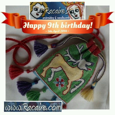 Update - 9th blog birthday gift – embroidered 14th century pouch...