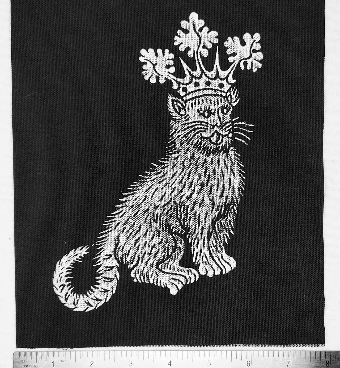 Cotton patch with 15th century catking print black/white Racaire's